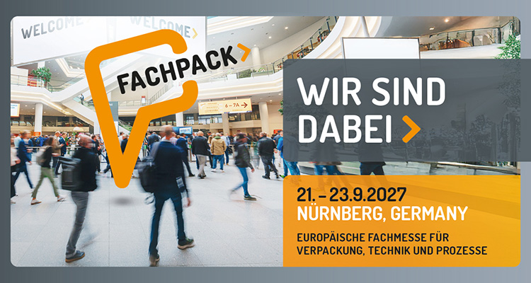 Besucher der Fachpack-Messe in Nürnberg, die sich zwischen Ständen bewegen, um neue Verpackungstechnologien zu entdecken.