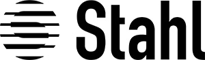 Ein modernes Logo mit einem grafischen Element aus horizontalen Linien und dem markanten Namen 'Stahl' in Schwarz.