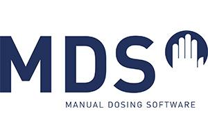 Ein stilvolles Logo, das die Abkürzung MDS für Manual Dosing Software in einem professionellen Layout darstellt.